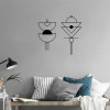 Kit esculturas vazadas geométricas boho MDF preto 40cm — Tapa na Parede