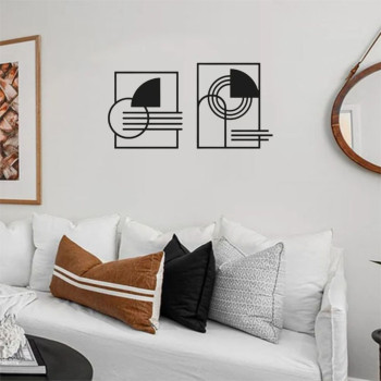 Kit Quadros Vazados Abstratos Composição Assimétrica MDF