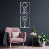 Kit Quadros Vazados Geométricos Diamantes Sobrepostos MDF — Quarto