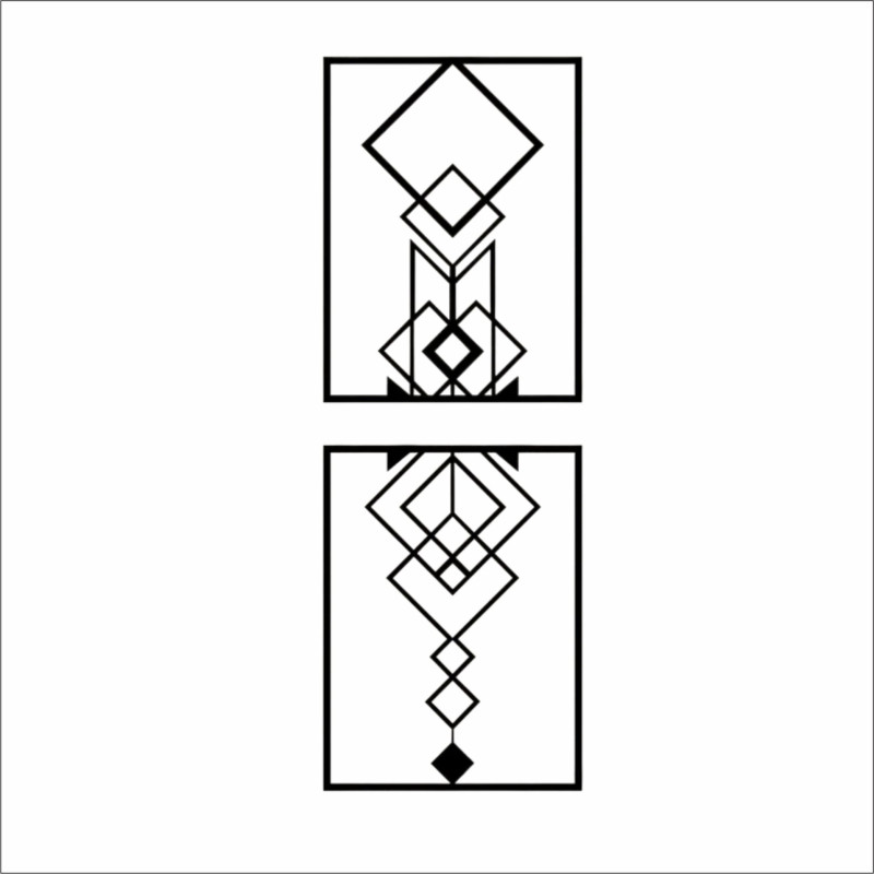 Kit Quadros Vazados Geométricos Diamantes Sobrepostos MDF — Quarto