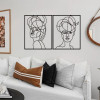 Kit Quadros Vazados Femininos Linhas Contínuas MDF — Decoração
