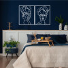 Kit Quadros Vazados Femininos Linhas Contínuas MDF — Decoração