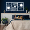 Kit 3 Quadros Vazados Sol Minimalista MDF — Decoração Sala