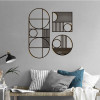 Quadro Vazado Abstrato Geométrico Círculos e Linhas MDF — Sala